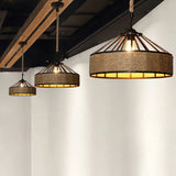 Rustic Hemp Rope Pendant Light Shade – Vintage Industrial Charm