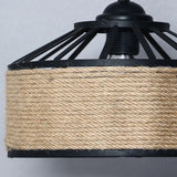 Rustic Hemp Rope Pendant Light Shade – Vintage Industrial Charm