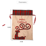 Large Luxury Linen Christmas Gift Bag with Drawstring