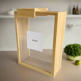 Bamboo Food Dispenser with Labels – 2L Kitchen Storage Container