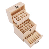 Wooden 3-Tier Tray Storage Box with 59 Grid Compartments, Ideal for Essential Oil Droplet Bottles