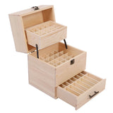 Wooden 3-Tier Tray Storage Box with 59 Grid Compartments, Ideal for Essential Oil Droplet Bottles