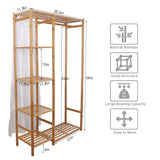 EcoStyle Bamboo Garment Rack with Shelves