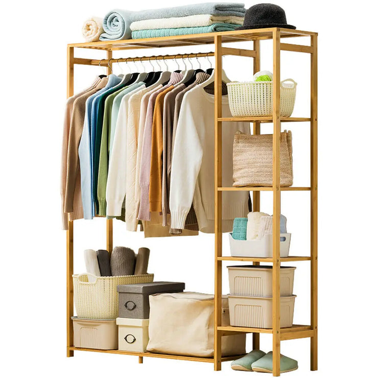 EcoStyle Bamboo Garment Rack with Shelves