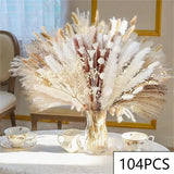 Boho Luxe Pampas Bouquet – 105pcs Dried Flower Arrangement