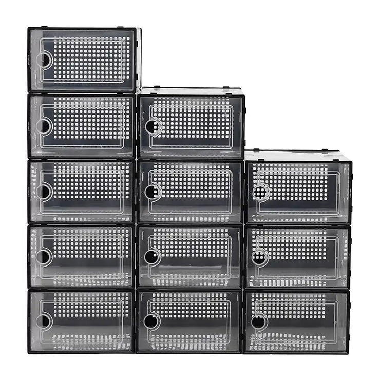 12-Pack Stackable Shoe Storage Box Organiser