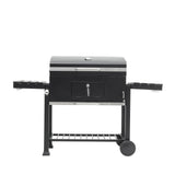 GrillMaster Outdoor Charcoal BBQ with Side Table