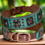 Cool Spiked Genuine Leather Dog Collar – Adjustable for Medium & Large Breeds