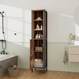 Single Door 5-Tier Tall Slim Storage Cabinet