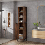 Single Door 5-Tier Tall Slim Storage Cabinet