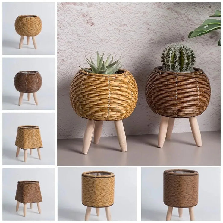 Handmade Rattan Plant Pots – Decorative Flower Pots for Indoor & Outdoor Use