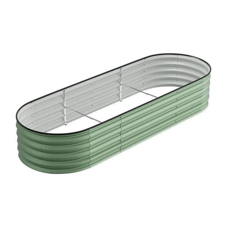 Green Gardens Oval-Shaped Galvanised Steel Raised Garden Bed – 240cm for Outdoor Vegetation