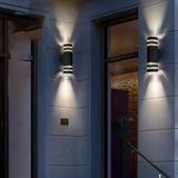 Modern Outdoor LED Wall Light – Twin Band Up & Down Sconce