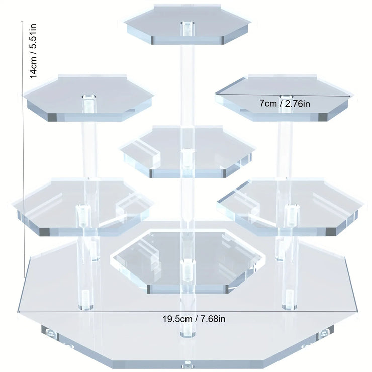 7-Tier Acrylic Display for Cosmetics, Perfumes & Body Care