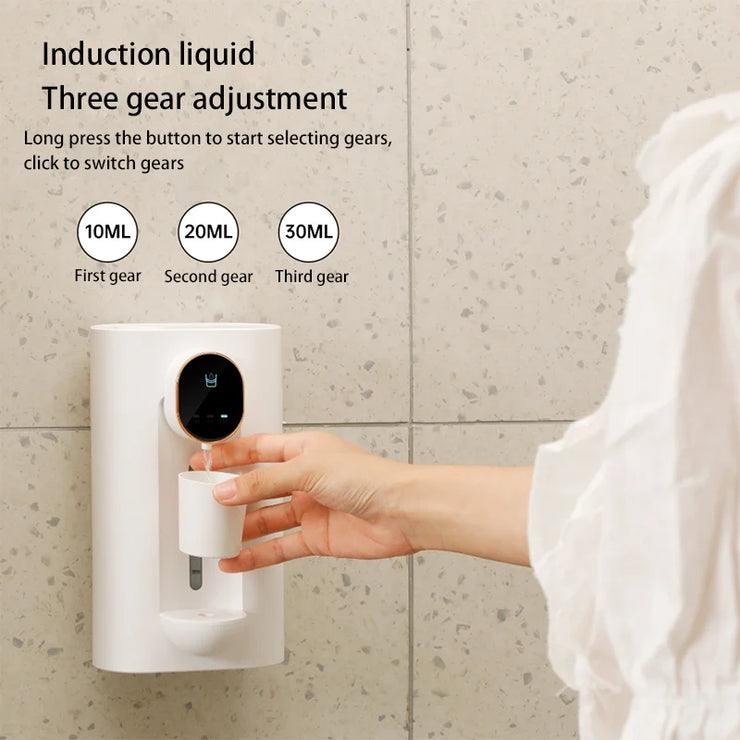 Roadtime Automatic Mouthwash Dispenser for Bathroom, 540ml Touchless Wall-Mounted Mouthwash Dispenser with 2 Magnetic Reusable Cups