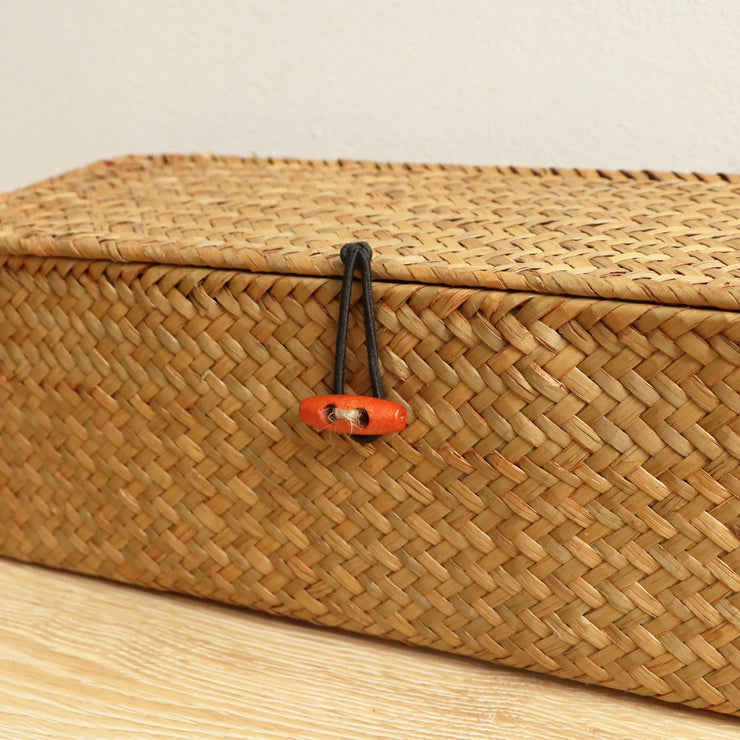 Hand Woven Storage Baskets With Dust Lids Storage