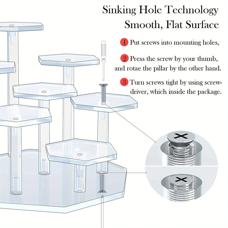 7-Tier Acrylic Display for Cosmetics, Perfumes & Body Care