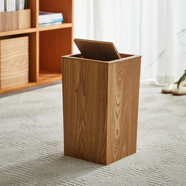 Japanese Wooden Stitched Trash Can