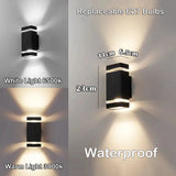 Modern Outdoor LED Wall Light – Twin Band Up & Down Sconce