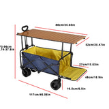Foldable Camping Cart with Adjustable Table – 2-in-1 Picnic & Utility Trolley