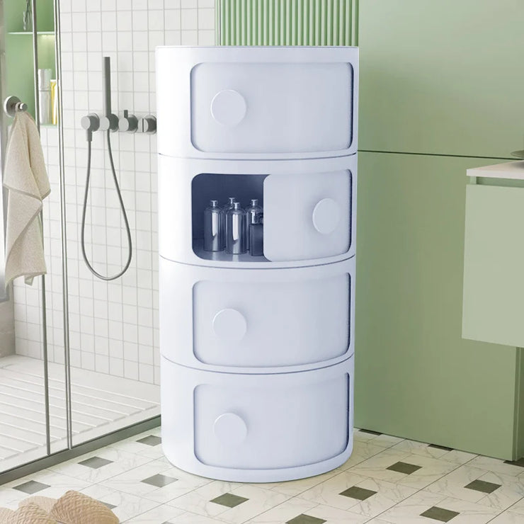 White 4-Tier Round Storage Tower