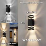 Modern Outdoor LED Wall Light – Twin Band Up & Down Sconce