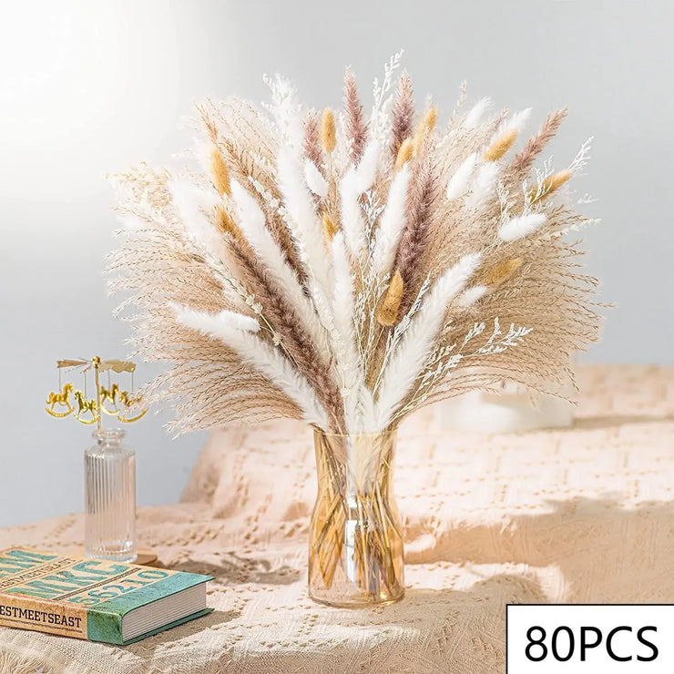 Boho Luxe Pampas Bouquet – 105pcs Dried Flower Arrangement