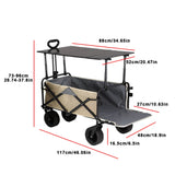 Foldable Camping Cart with Adjustable Table – 2-in-1 Picnic & Utility Trolley