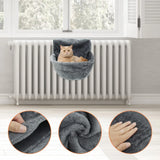 Hanging Radiator Cat Bed with Metal Frame - Luxury Warm Fleece Hammock for Cats