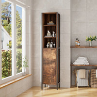 Single Door 5-Tier Tall Slim Storage Cabinet
