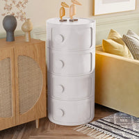 White 4-Tier Round Storage Tower