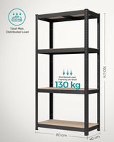 SONGMICS™ 4-Tier Heavy Duty Steel Shelving Units – Set of 2