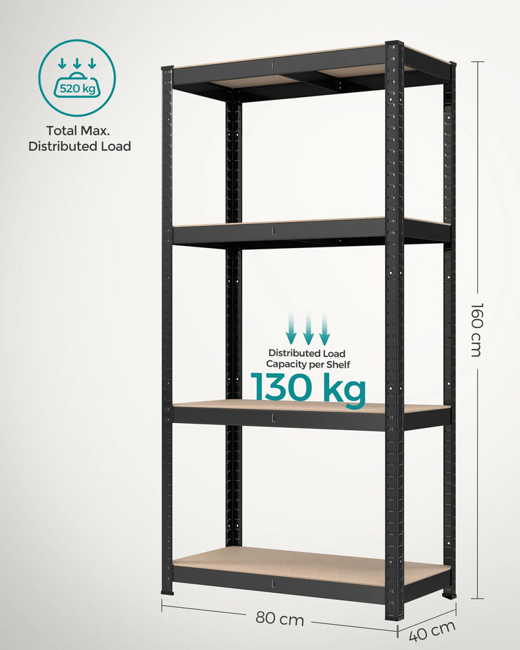 SONGMICS™ 4-Tier Heavy Duty Steel Shelving Units – Set of 2