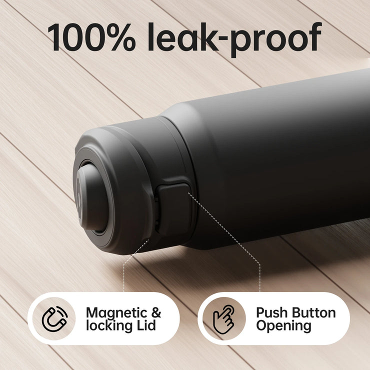 Magnetic Stainless Steel Sports Water Bottle & Device Holder
