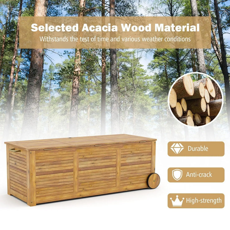 180L Acacia Wooden Outdoor Storage Box – Stylish & Practical