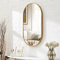 Voltsify Gold Oval Wall Mirror