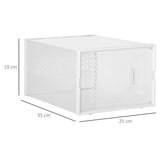 HOM.COM™ 18-Piece Stackable Clear Shoe Box Set – Customisable Storage