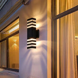 Modern Outdoor LED Wall Light – Twin Band Up & Down Sconce