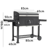 GrillMaster Outdoor Charcoal BBQ with Side Table