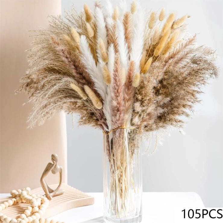 Boho Luxe Pampas Bouquet – 105pcs Dried Flower Arrangement