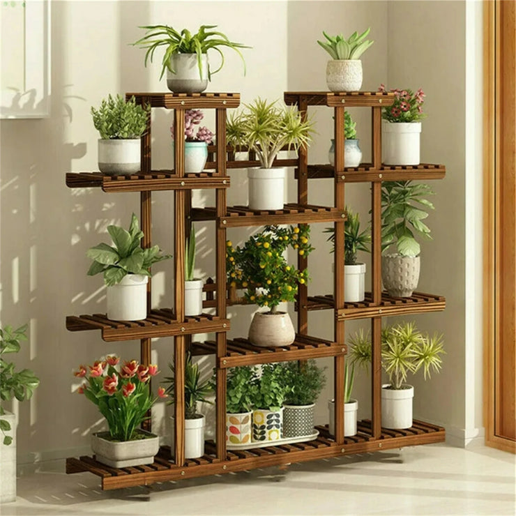 Grandeur 11-Tier Pine & wood Plant Stand