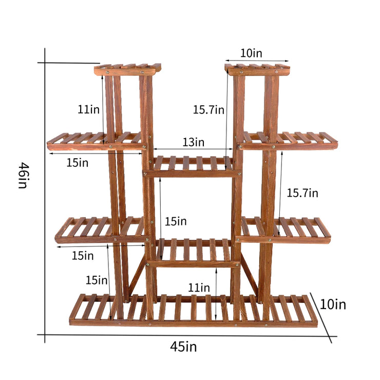 Grandeur 11-Tier Pine & wood Plant Stand