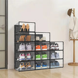 12-Pack Stackable Shoe Storage Box Organiser