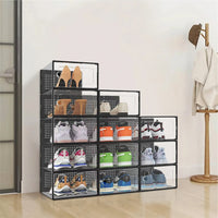 12-Pack Stackable Shoe Storage Box Organiser