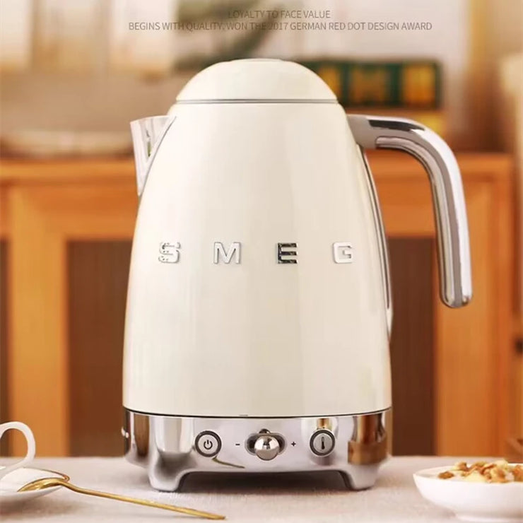 SMEG Thermal Companion – Stylish Insulated Ivory Kettle with Temperature Control