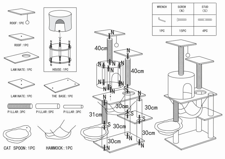 LuxPurr Multi-Layer Cat Tree House