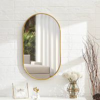 Voltsify Gold Oval Wall Mirror