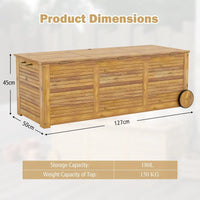 180L Acacia Wooden Outdoor Storage Box – Stylish & Practical