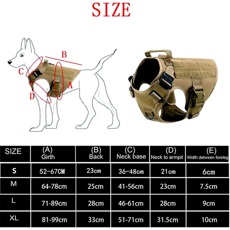 K9 Tactical Military Vest for Dogs – Training Harness & Leash Set for All Breeds