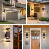 Modern Outdoor LED Wall Light – Twin Band Up & Down Sconce